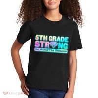 5th Grade Strong No Matter The Distance Distancing Learning Kids T-Shirt thumb 2