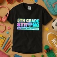 5th Grade Strong No Matter The Distance Distancing Learning Kids T-Shirt thumb 3