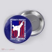 5 Tenets Of Taekwondo Martial Arts Gift Button thumb 0