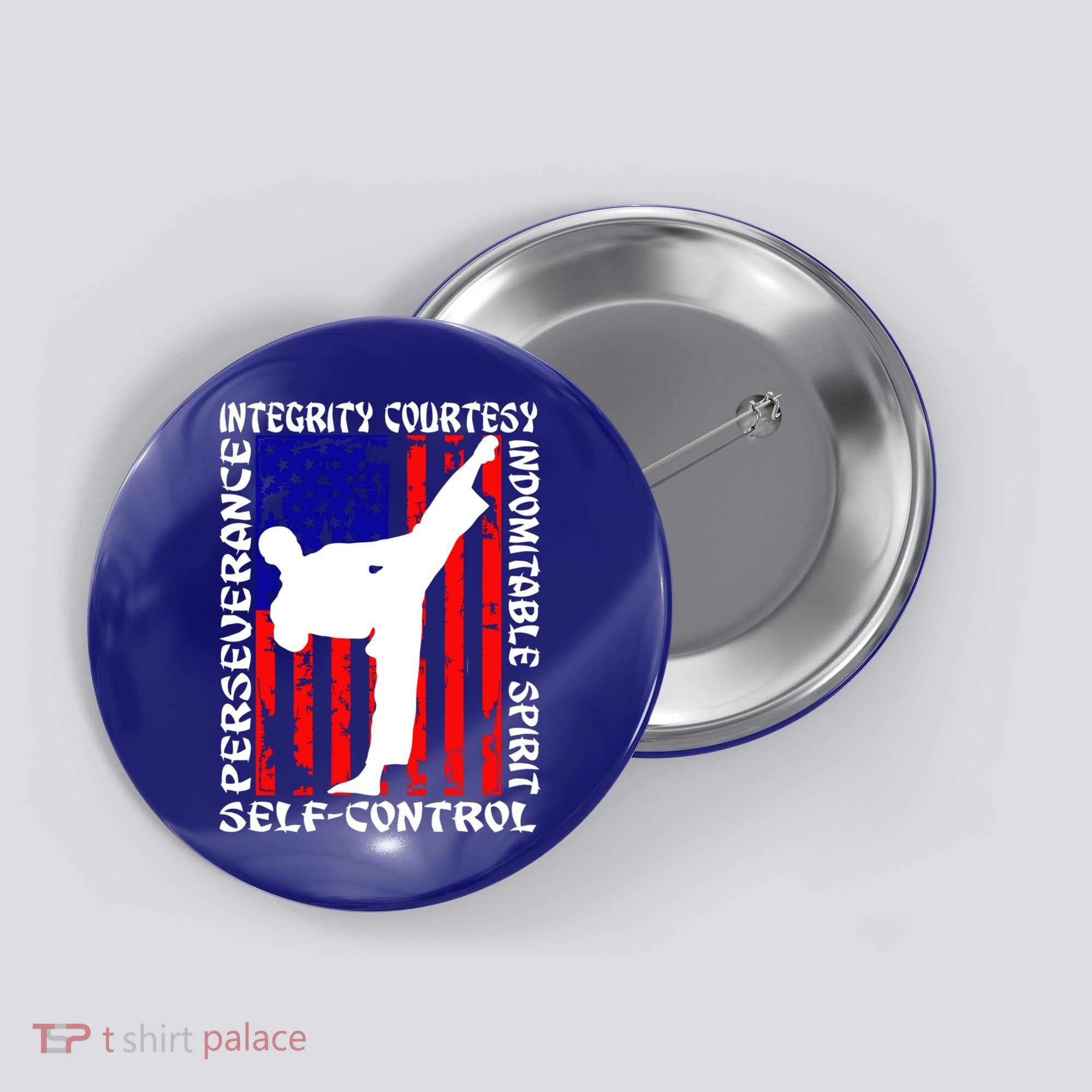 5 Tenets Of Taekwondo Martial Arts Gift Button