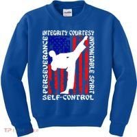 5 Tenets Of Taekwondo Martial Arts Gift Kids Sweatshirt thumb 0