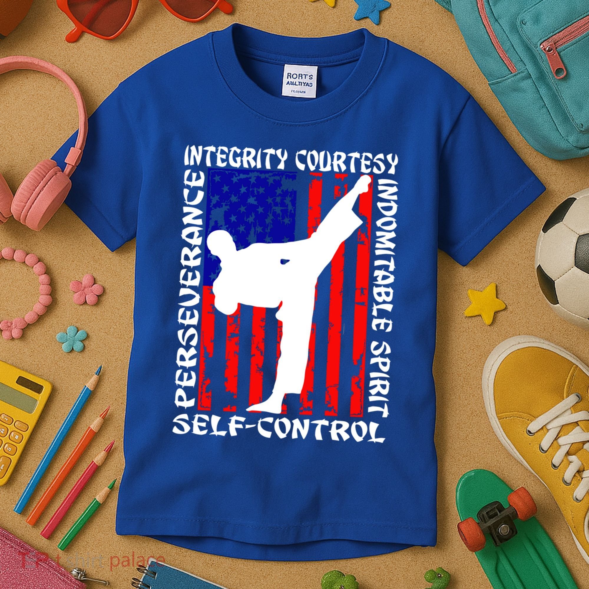 5 Tenets Of Taekwondo Martial Arts Gift Kids T-Shirt