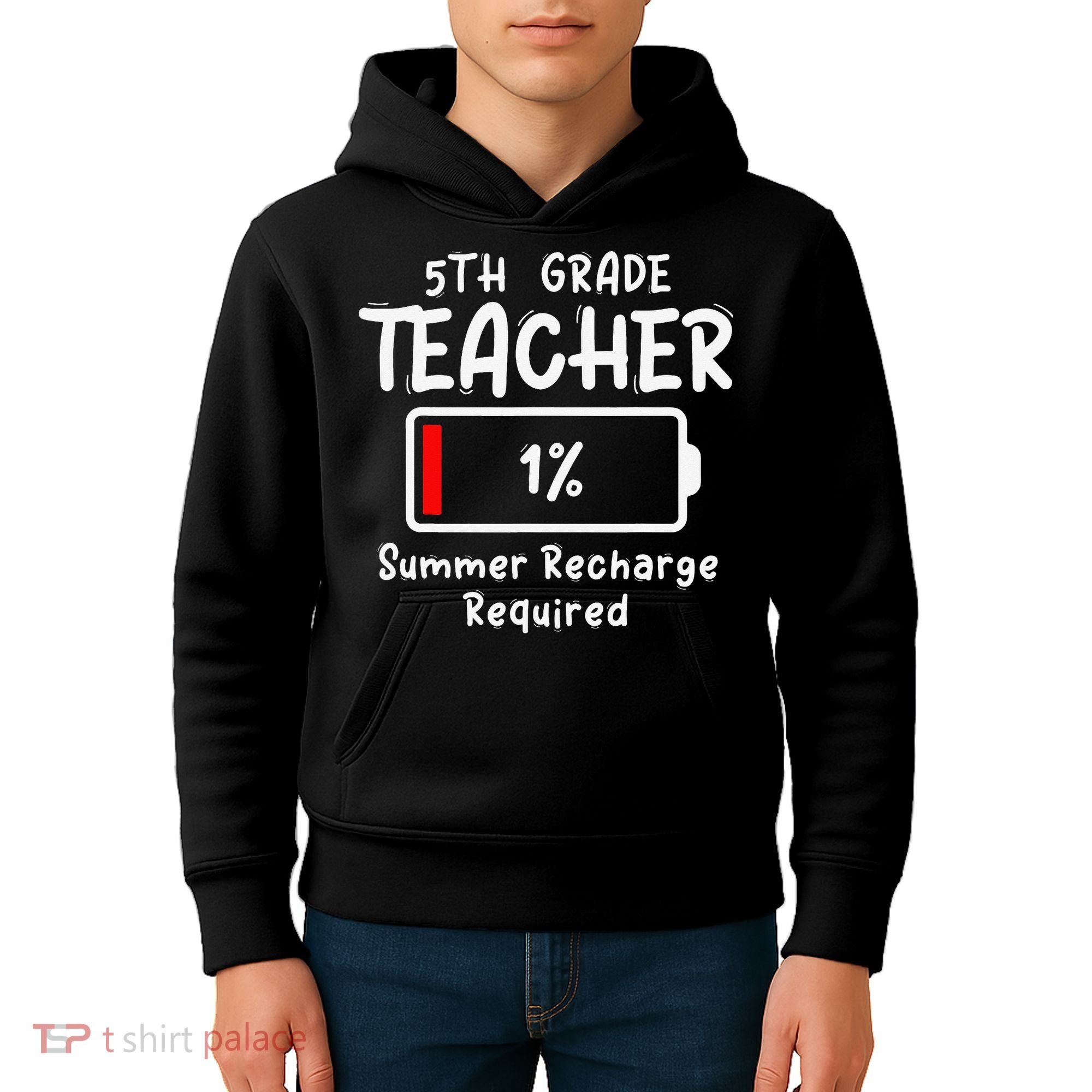 5th-Grade Teacher Summer Recharge Required Last Day School Kids Hoodie