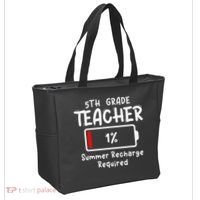 5th-Grade Teacher Summer Recharge Required Last Day School Tote Bag thumb 2