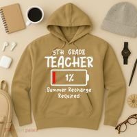 5th-Grade Teacher Summer Recharge Required Last Day School Hoodie thumb 3
