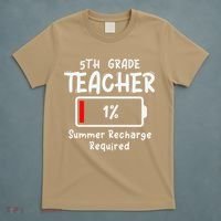 5th-Grade Teacher Summer Recharge Required Last Day School T-Shirt thumb 5