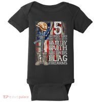 5 Things You Dont Mess With For Proud Patriotic American Baby Bodysuit thumb 0