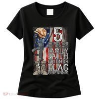 5 Things You Dont Mess With For Proud Patriotic American Women's T-Shirt thumb 0