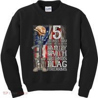5 Things You Dont Mess With For Proud Patriotic American Kids Sweatshirt thumb 0