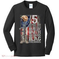 5 Things You Dont Mess With For Proud Patriotic American Kids Long Sleeve Shirt thumb 0