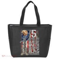 5 Things You Dont Mess With For Proud Patriotic American Tote Bag thumb 0