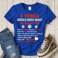 5 Things You Should Know About My Spoiled Wife She's Dog Mom Cute Gift Women's T-Shirt thumb 3