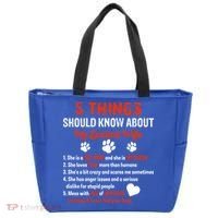 5 Things You Should Know About My Spoiled Wife She's Dog Mom Cute Gift Tote Bag thumb 0