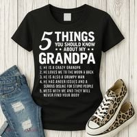 5 Things You Should Know About My Grandpa Funny Grampa Gift Women's T-Shirt thumb 3