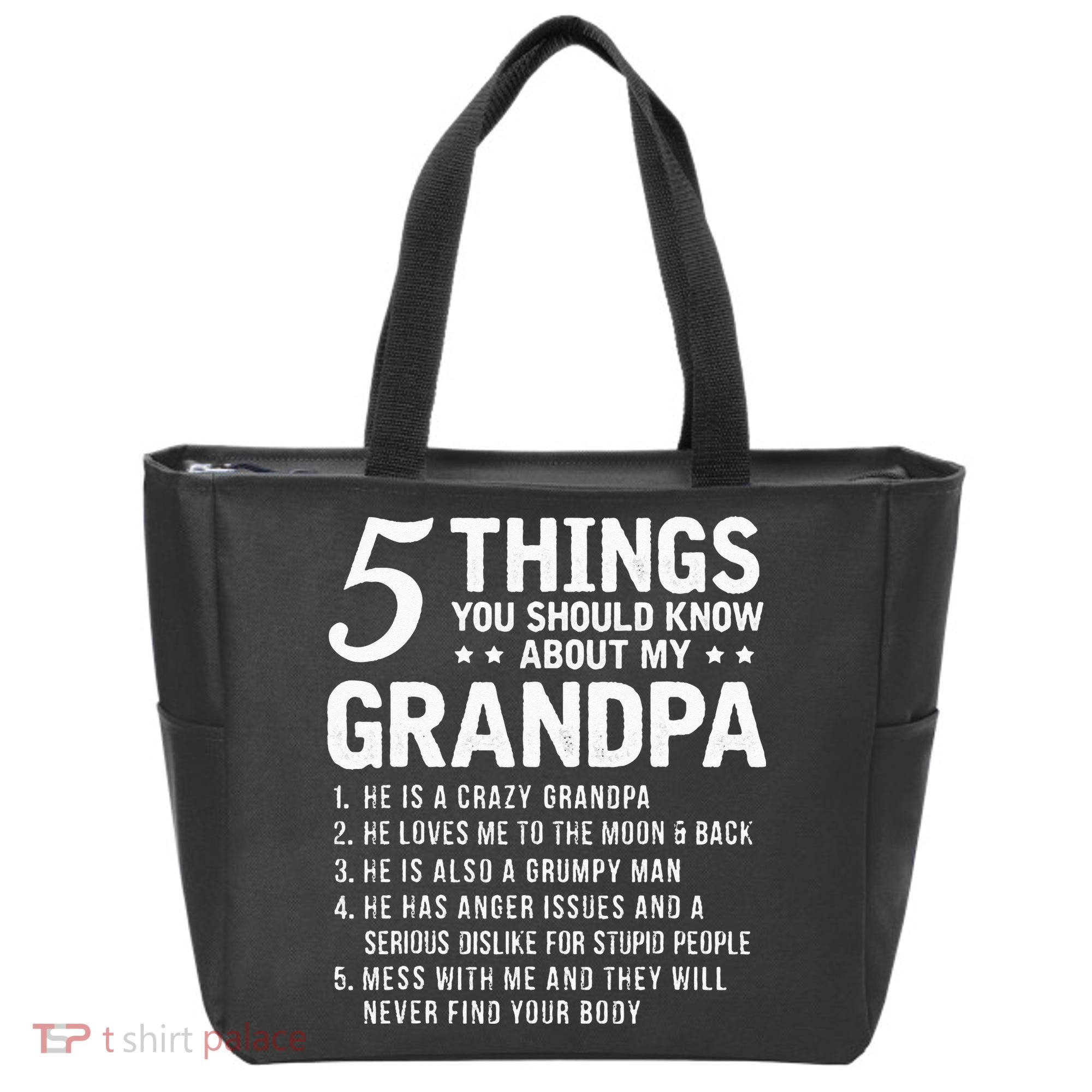 5 Things You Should Know About My Grandpa Funny Grampa Gift Tote Bag