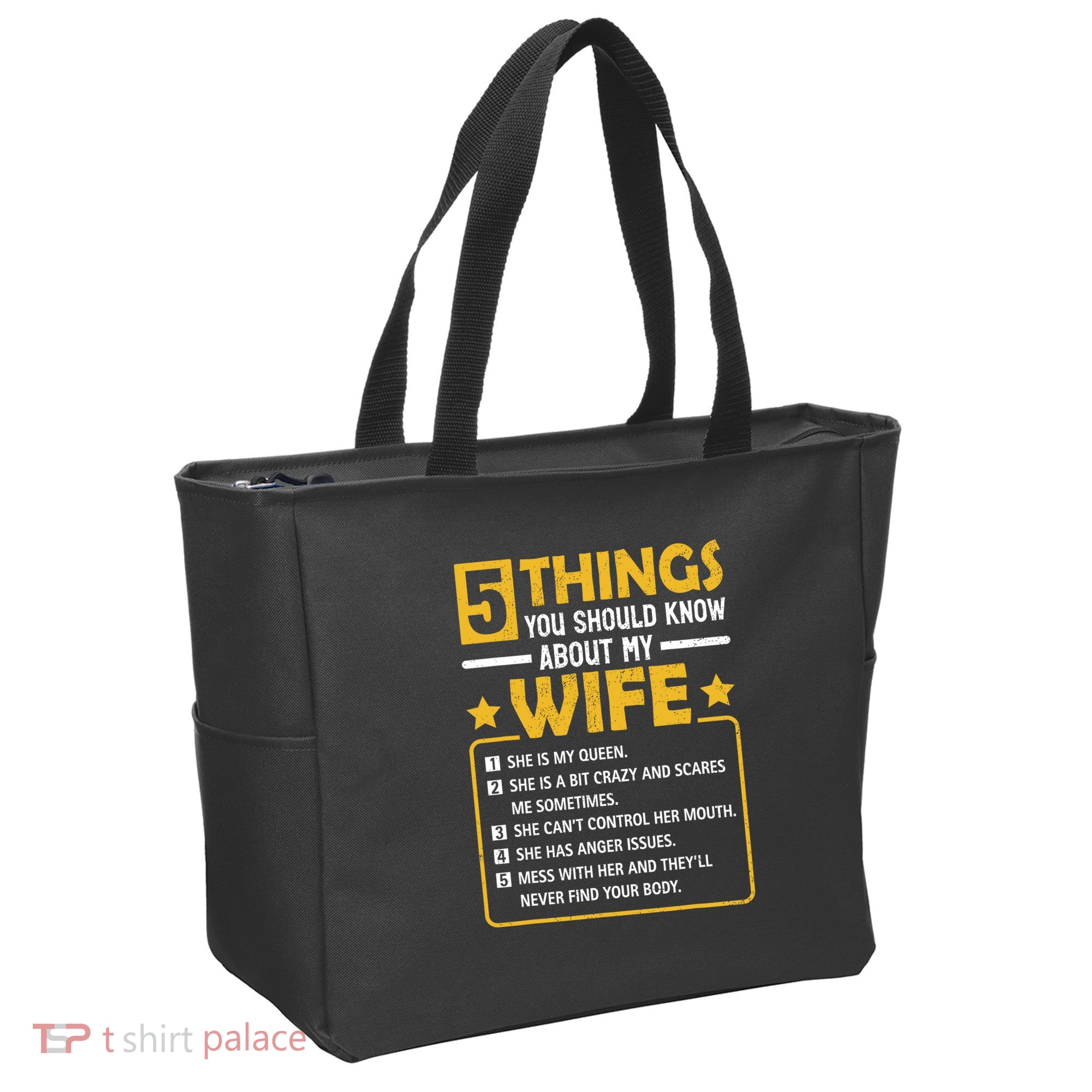 5 Things You Should Know About My Wife Funny Mommy Tote Bag