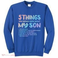 5 Things You Should Know About My Son Gift Proud Autism Parent Gift Sweatshirt thumb 0