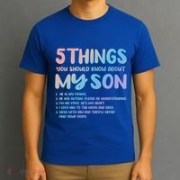 5 Things You Should Know About My Son Gift Proud Autism Parent Gift T-Shirt thumb 3