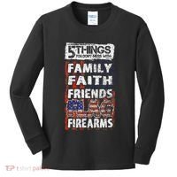 5 Things You Dont Mess With For Proud Patriotic American Kids Long Sleeve Shirt thumb 0