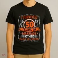 50th Wedding Anniversary 50 Years Married Husband & Wife T-Shirt thumb 3