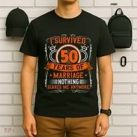 50th Wedding Anniversary 50 Years Married Husband & Wife T-Shirt thumb 6