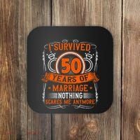 50th Wedding Anniversary 50 Years Married Husband & Wife Coaster thumb 0