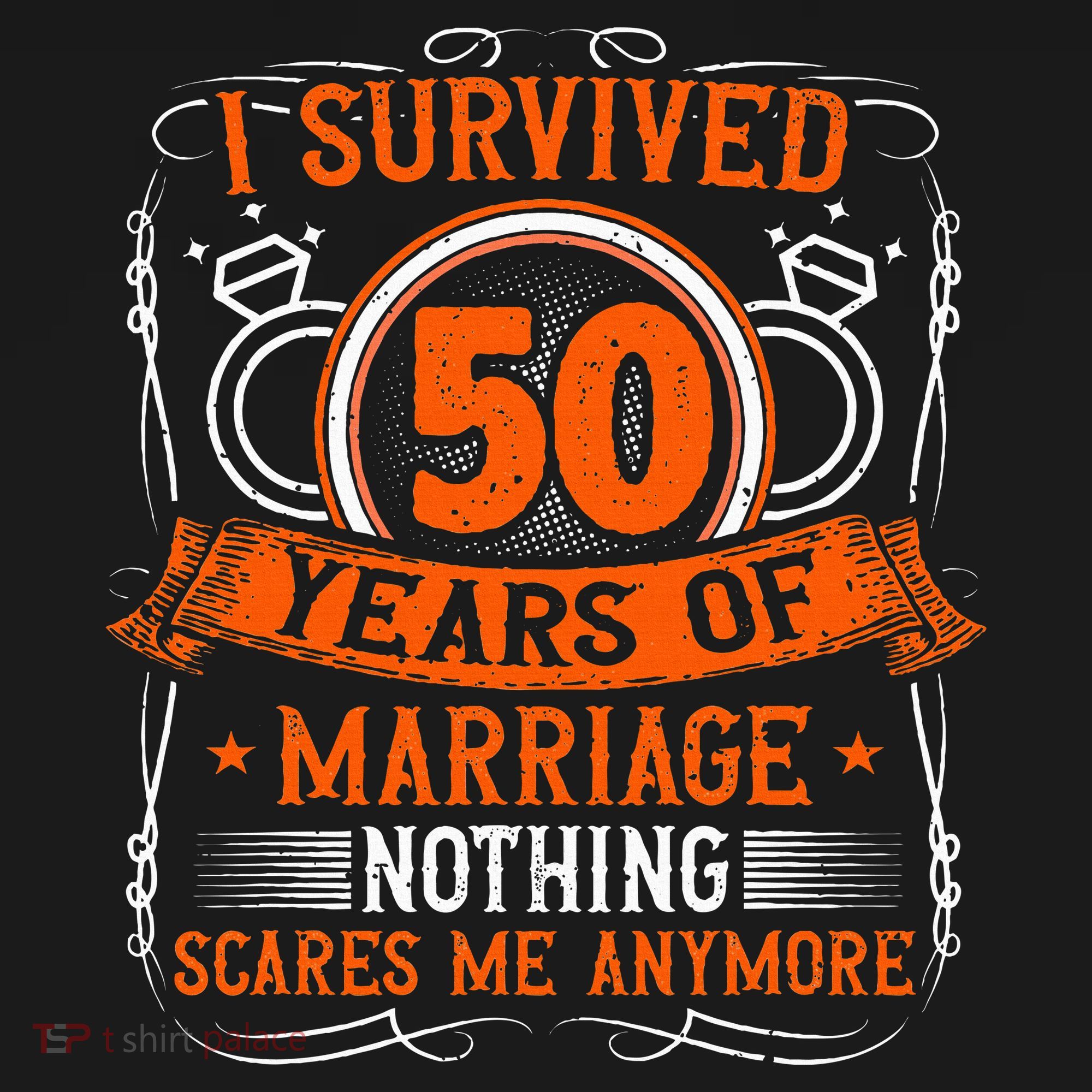 50th Wedding Anniversary 50 Years Married Husband & Wife Polo