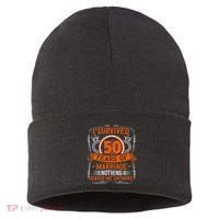 50th Wedding Anniversary 50 Years Married Husband & Wife Sustainable Knit Beanie thumb 0