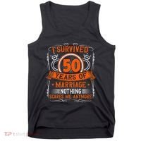 50th Wedding Anniversary 50 Years Married Husband & Wife Tank Top thumb 0
