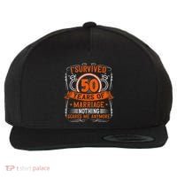 50th Wedding Anniversary 50 Years Married Husband & Wife Wool Snapback Cap thumb 0