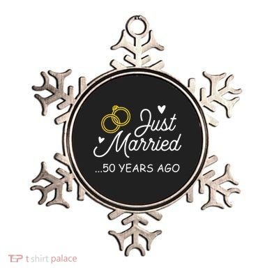 50th Wedding Anniversary Just Married 50 Years Ago Ornament