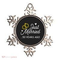 50th Wedding Anniversary Just Married 50 Years Ago Ornament thumb 0