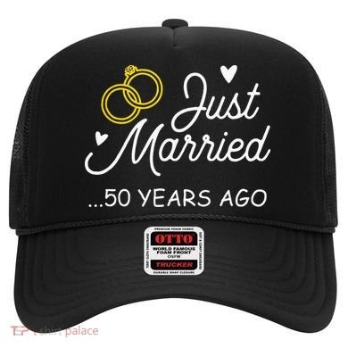 50th Wedding Anniversary Just Married 50 Years Ago Hat