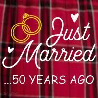 50th Wedding Anniversary Just Married 50 Years Ago Men's Flannel Plaid Pajama Pants thumb 2