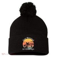 50th Wedding Anniversary Cruise Just Married 50 Years Pom Pom 12in Knit Beanie thumb 0