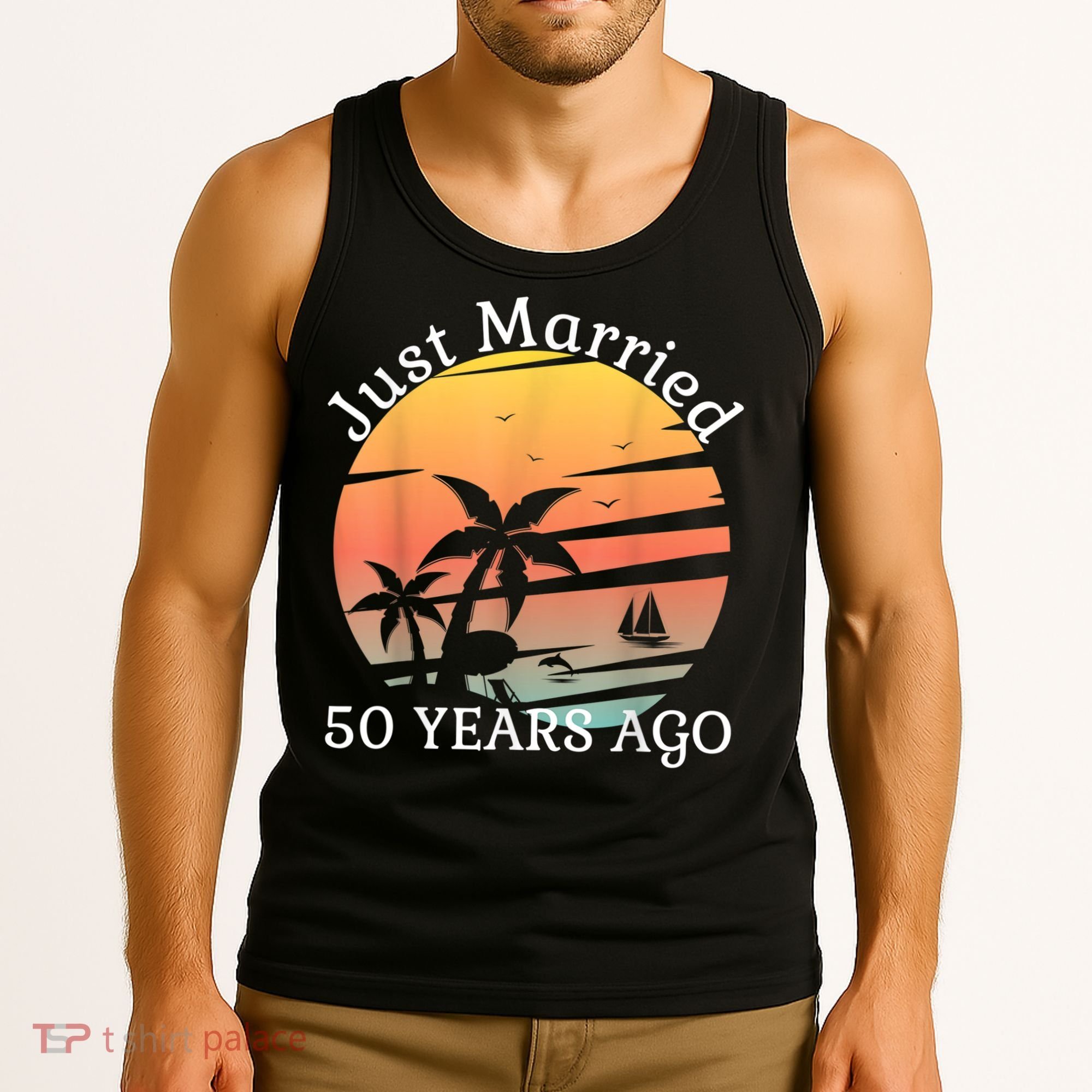 50th Wedding Anniversary Cruise Just Married 50 Years Tank Top