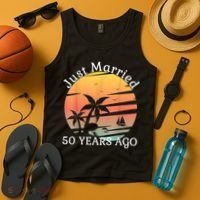 50th Wedding Anniversary Cruise Just Married 50 Years Tank Top thumb 4