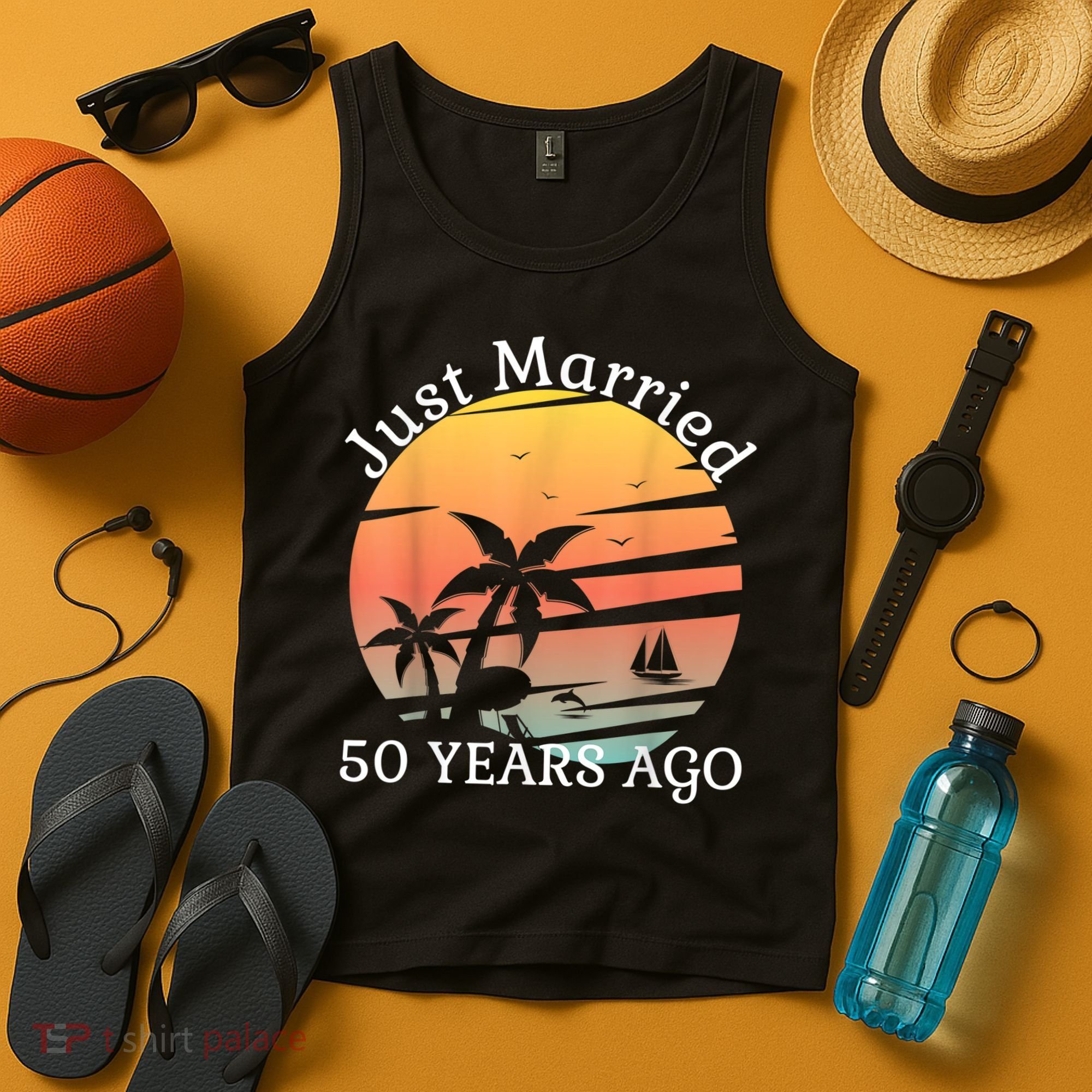 50th Wedding Anniversary Cruise Just Married 50 Years Tank Top