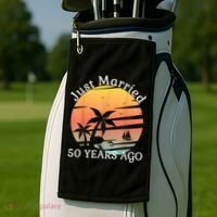 50th Wedding Anniversary Cruise Just Married 50 Years Golf Towel thumb 2