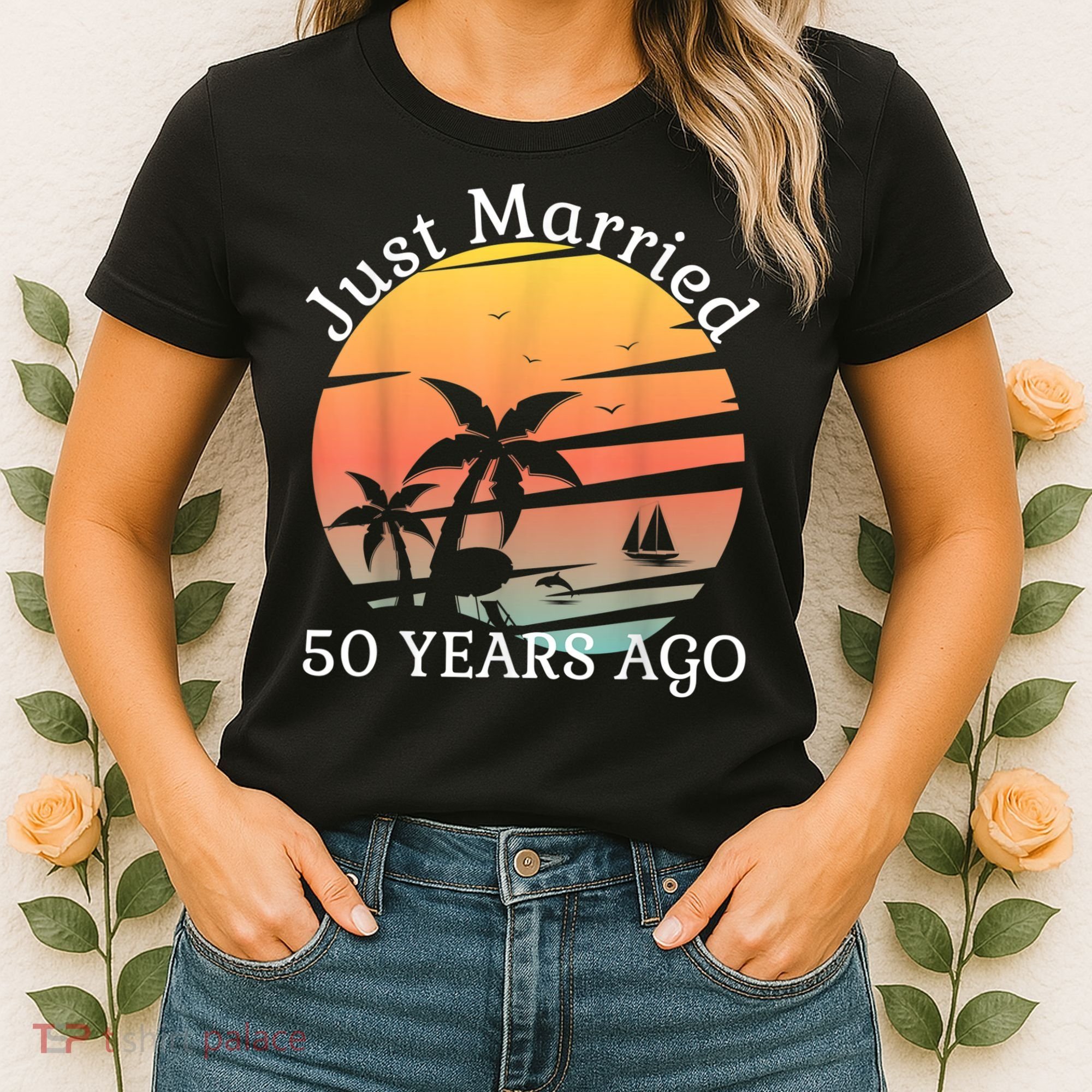 50th Wedding Anniversary Cruise Just Married 50 Years Women's T-Shirt