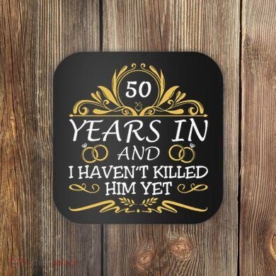 50th Wedding Anniversary Husband Wife Coaster