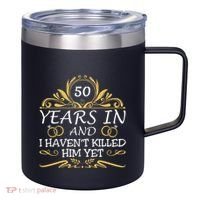 50th Wedding Anniversary Husband Wife 12oz Stainless Steel Coffee Mug thumb 0