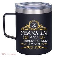50th Wedding Anniversary Husband Wife 12oz Stainless Steel Coffee Mug thumb 2