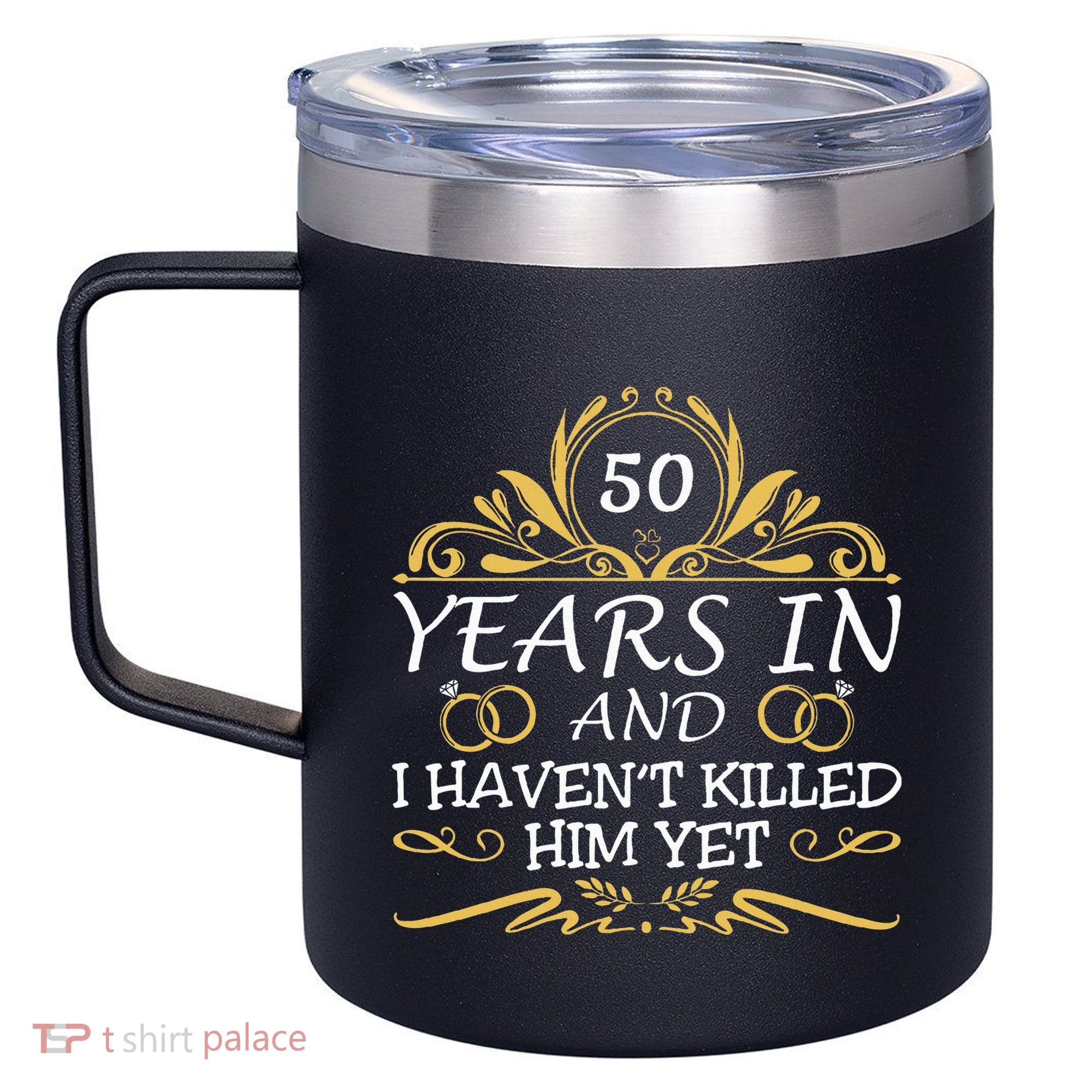 50th Wedding Anniversary Husband Wife 12oz Stainless Steel Coffee Mug