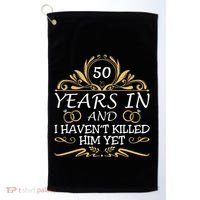 50th Wedding Anniversary Husband Wife Golf Towel thumb 0