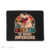 5 Years Awesome T Rex Dinosaur 5th Birthday Dino Boys Kids Mousepad thumb 0