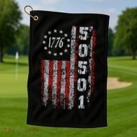 50501 Your Country Needs You American Flag Golf Towel thumb 1