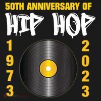 50 Years Hip Hop Vinyl Retro | 50th Anniversary Celebration USA-Made Doggie Bandana thumb 2