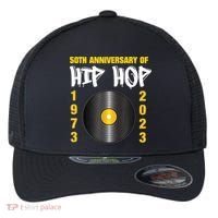 50 Years Hip Hop Vinyl Retro | 50th Anniversary Celebration Flexfit Unipanel Trucker Cap thumb 0