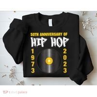 50 Years Hip Hop Vinyl Retro | 50th Anniversary Celebration Sweatshirt thumb 2